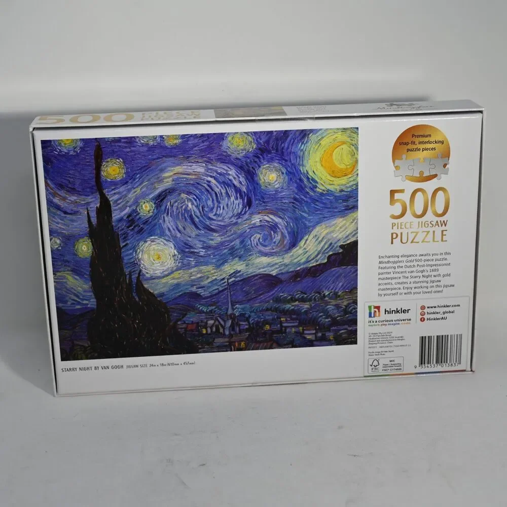 Van Gogh Starry Night 500 Piece Puzzle Mindbogglers Gold